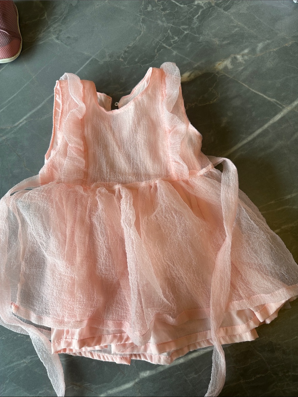 Girls Pink Ruffle Tulle Dress